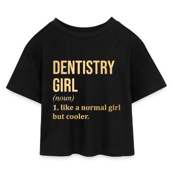 dentiste - T-shirt Crop Top en jersey Enfant - noir - Devant