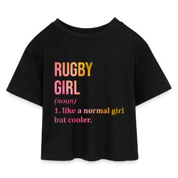Rugby Rugby Rugby - T-shirt Crop Top en jersey Enfant - noir - Devant