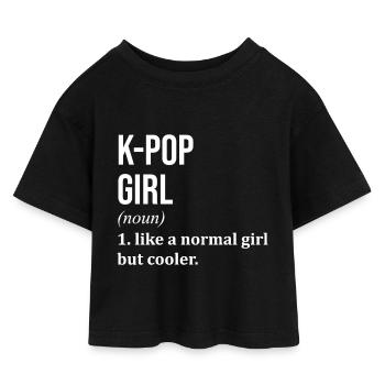 K Pop K Pop K Pop - T-shirt Crop Top en jersey Enfant - noir - Devant