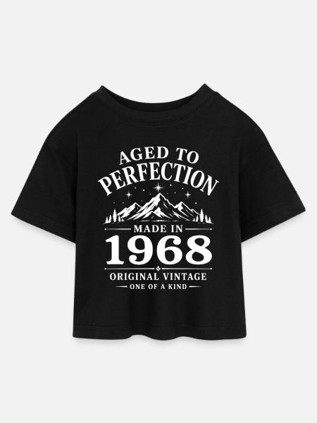 1968 Anniversaire 58 ans Retro Millésime 1968 - T-shirt Crop Top en jersey Enfant - noir