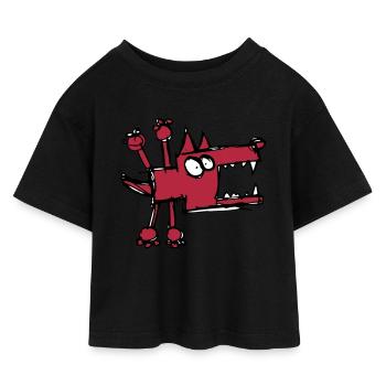 Mad Dog - Kids’ Cropped Jersey T-Shirt - black - Front