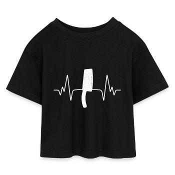 Backmesser Vintage - Kinder Cropped Jersey T-Shirt - Schwarz - Vorne