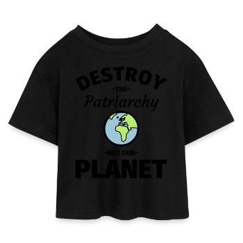 Feminismus Feministin - Kinder Cropped Jersey T-Shirt - Schwarz - Vorne