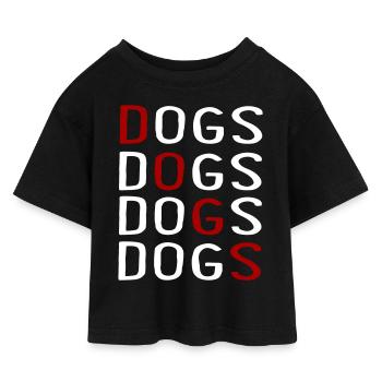 Chien - T-shirt Crop Top en jersey Enfant - noir - Devant
