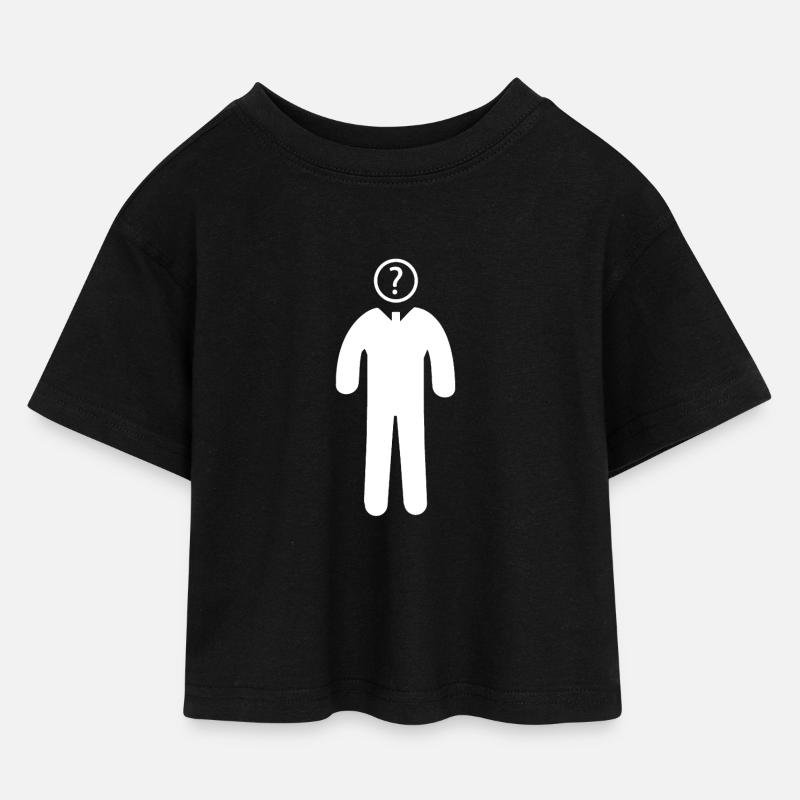 point d'interrogation - T-shirt Crop Top en jersey Enfant - noir