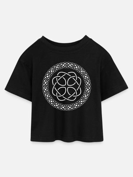 Nœud celtique - T-shirt Crop Top en jersey Enfant - noir