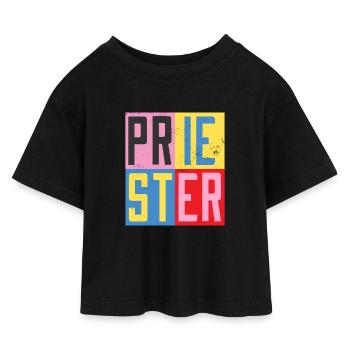 Conception de prêtre - T-shirt Crop Top en jersey Enfant - noir - Devant