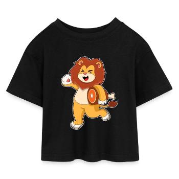 Löwe Fleisch - Kinder Cropped Jersey T-Shirt - Schwarz - Vorne