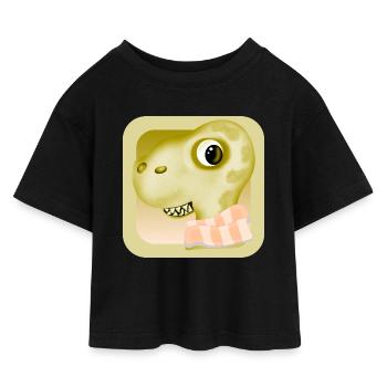 Dinosaurier Fieber Halsschmerzen WINTER ERKÄLTUNG - Kinder Cropped Jersey T-Shirt - Schwarz - Vorne