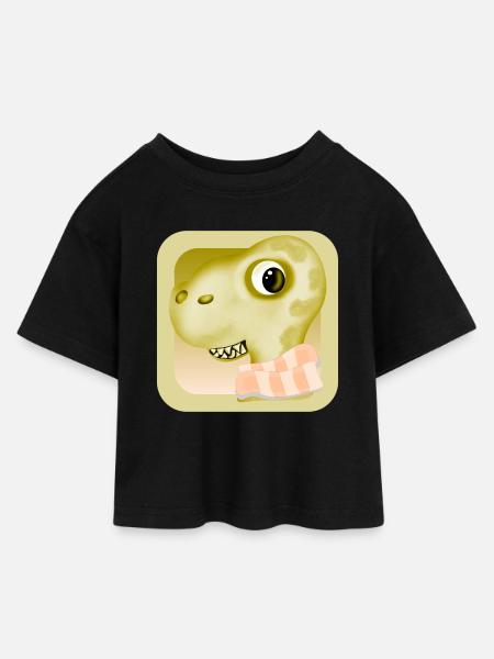 Dinosaurier Fieber Halsschmerzen WINTER ERKÄLTUNG - Kinder Cropped Jersey T-Shirt - Schwarz