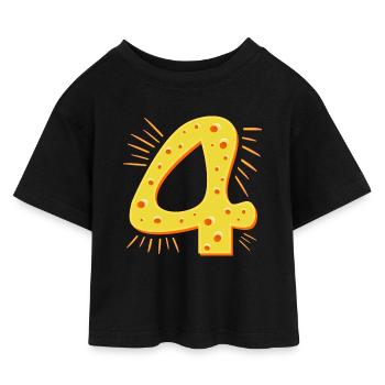 NUMÉRO 4 ANS - FROMAGE QUATRE ANS - T-shirt Crop Top en jersey Enfant - noir - Devant