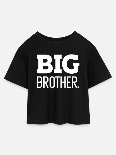 Bold Big Brother Graphic Tee Design - Kids’ Cropped Jersey T-Shirt - black