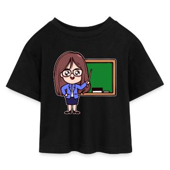 Enseignant, Carrière, Succès, Profession, Emploi, Superviseur - T-shirt Crop Top en jersey Enfant - noir - Devant