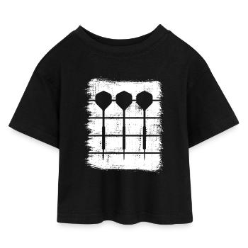 Dartpfeile - Kinder Cropped Jersey T-Shirt - Schwarz - Vorne