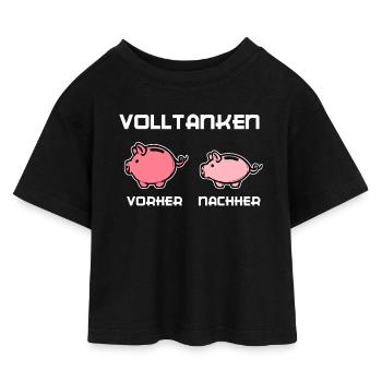 Refueling Statement Gasoline Diesel Energy Pump - Kids’ Cropped Jersey T-Shirt - black - Front