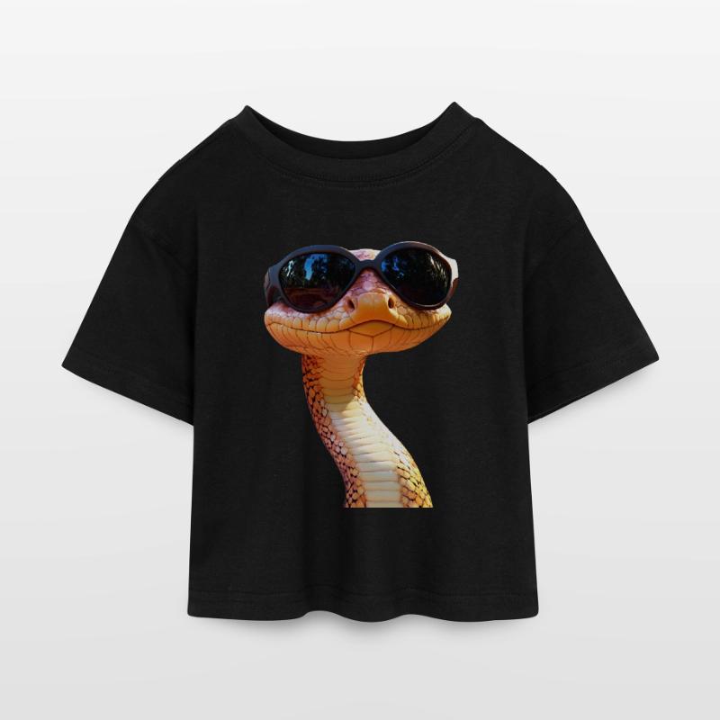 Snake Python Cobra Mamba Rattlesnake Snake Kids’ Cropped Jersey T-Shirt