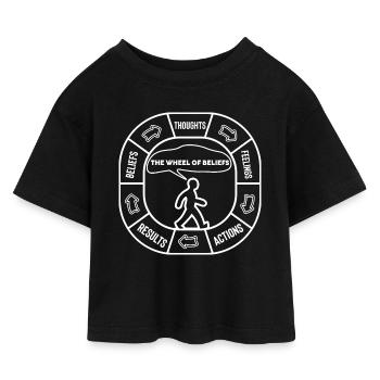 The Wheel of Beliefs Motivational Mindset Diagram - T-shirt Crop Top en jersey Enfant - noir - Devant