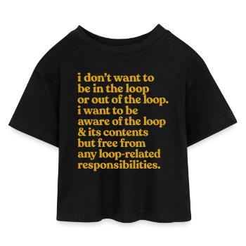 Conscient de la citation Loop - T-shirt Crop Top en jersey Enfant - noir - Devant