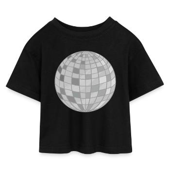 Discokugel Design - Kinder Cropped Jersey T-Shirt - Schwarz - Vorne