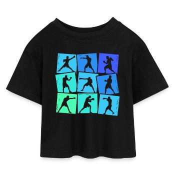 Boxer Boxen Kinder Männer Jungen - Kinder Cropped Jersey T-Shirt - Schwarz - Vorne