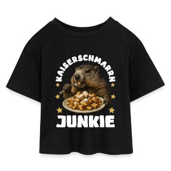 Kaiserschmarrn Murmeltier - Kinder Cropped Jersey T-Shirt - Schwarz - Vorne