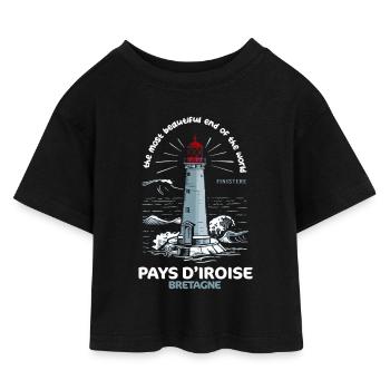 Pays d'Iroise Schönster Ort im Finistère der Welt - Kinder Cropped Jersey T-Shirt - Schwarz - Vorne