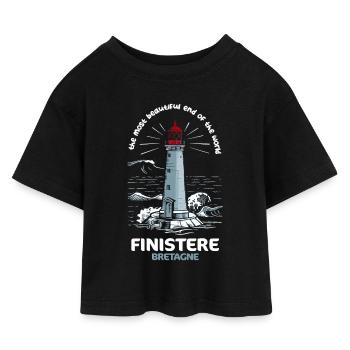 Finistère Schönheit des BZH Bretagne - Kinder Cropped Jersey T-Shirt - Schwarz - Vorne