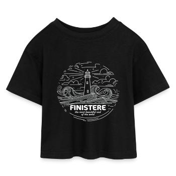 T-Shirt Finistère Fierté Bretagne Phares BZH - Kinder Cropped Jersey T-Shirt - Schwarz - Vorne
