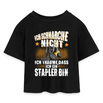 Gabelstapler Stapler - Kinder Cropped Jersey T-Shirt - Schwarz - Vorne