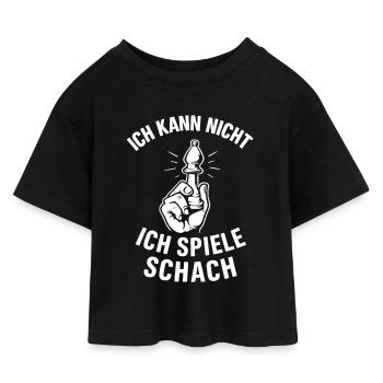 Schach Ausrede - Kinder Cropped Jersey T-Shirt - Schwarz - Vorne