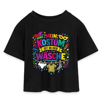 Fastnacht - Karneval - Kostümersatz - Spruch - Kinder Cropped Jersey T-Shirt - Schwarz - Vorne