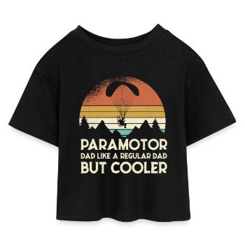 Paramoteur Papa Retro Sunset - T-shirt Crop Top en jersey Enfant - noir - Devant