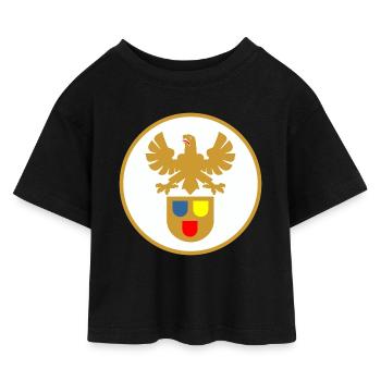 51177_Maler_und_Lackierer, panneau de guilde - T-shirt Crop Top en jersey Enfant - noir - Devant