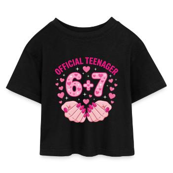 Offizieller 13. Geburtstag von Teenager 67 Hearts - Kinder Cropped Jersey T-Shirt - Schwarz - Vorne