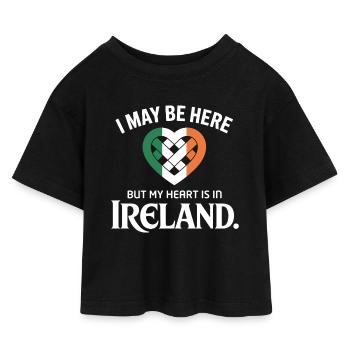 Herz in Irland Stolz Tee - Kinder Cropped Jersey T-Shirt - Schwarz - Vorne