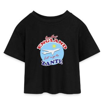 Goodbye England Let´s go to Zante - Kids’ Cropped Jersey T-Shirt - black - Front