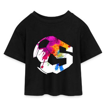 NO. 5 FOOTBALLER NUMBER 5 FOOTBALL 5TH BIRTHDAY - Kids’ Cropped Jersey T-Shirt - black - Front