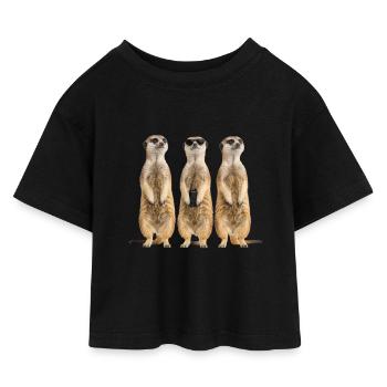 Équipe de sécurité drôle d’Erdmänchen - T-shirt Crop Top en jersey Enfant - noir - Devant