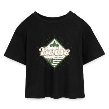 Boise City, Idaho, États-Unis, Vintage USA - T-shirt Crop Top en jersey Enfant - noir - Devant