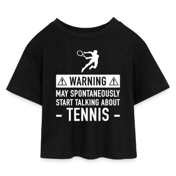Lustige Tennis-Geschenk-Idee - Kinder Cropped Jersey T-Shirt - Schwarz - Vorne