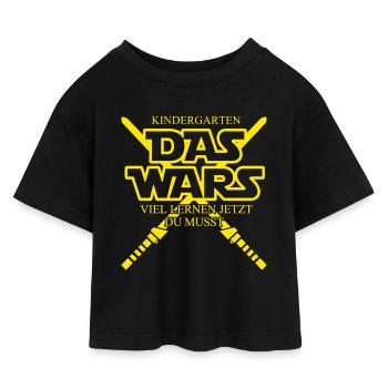 Einschulung Kindergarten Das Wars Lernen Du Musst - Kinder Cropped Jersey T-Shirt - Schwarz - Vorne