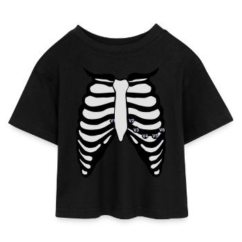 12 Kanal EKG - Kinder Cropped Jersey T-Shirt - Schwarz - Vorne