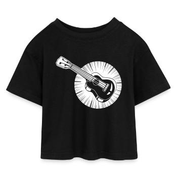 Guitar Partnershirt - Baby Ukulele - Kids’ Cropped Jersey T-Shirt - black - Front