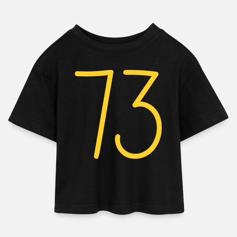 73 - Kinder Cropped Jersey T-Shirt - Schwarz