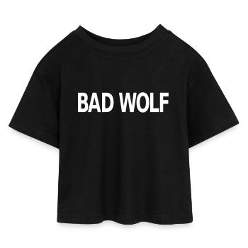 Bad Wolf - Kinder Cropped Jersey T-Shirt - Schwarz - Vorne