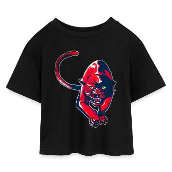 Red Panther - Kids’ Cropped Jersey T-Shirt - black - Front