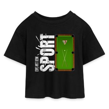 Eins mit dem Sport - Billard - Kinder Cropped Jersey T-Shirt - Schwarz - Vorne