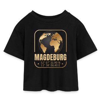 Magdeburg - Kinder Cropped Jersey T-Shirt - Schwarz - Vorne