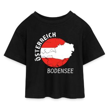Lac de Constance - T-shirt Crop Top en jersey Enfant - noir - Devant