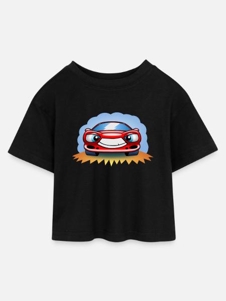 Racing car - Kids’ Cropped Jersey T-Shirt - black